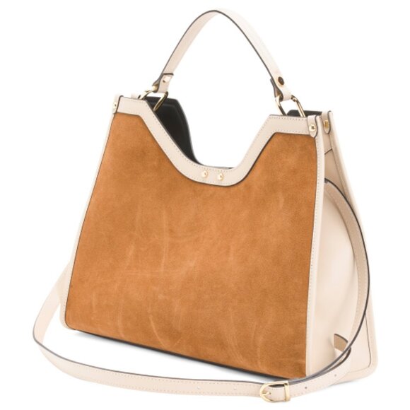 ISADORA Made In Italy Suede Trapeze Satchel - Picture 3 of 3